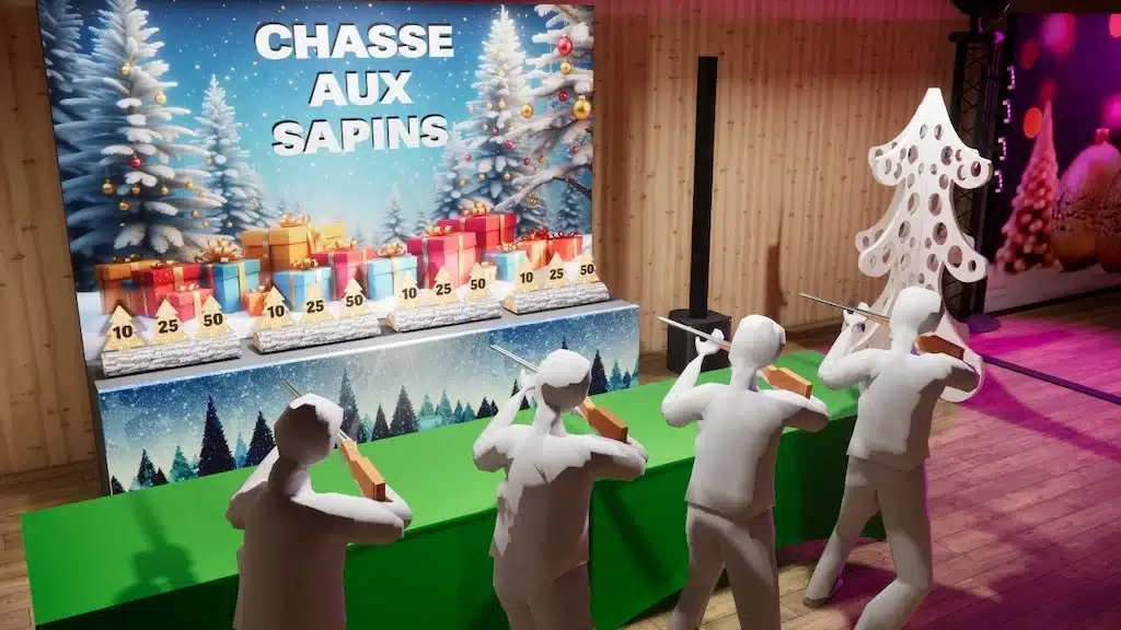 arbre de noël en entreprise - stand de tir chasse aux sapins