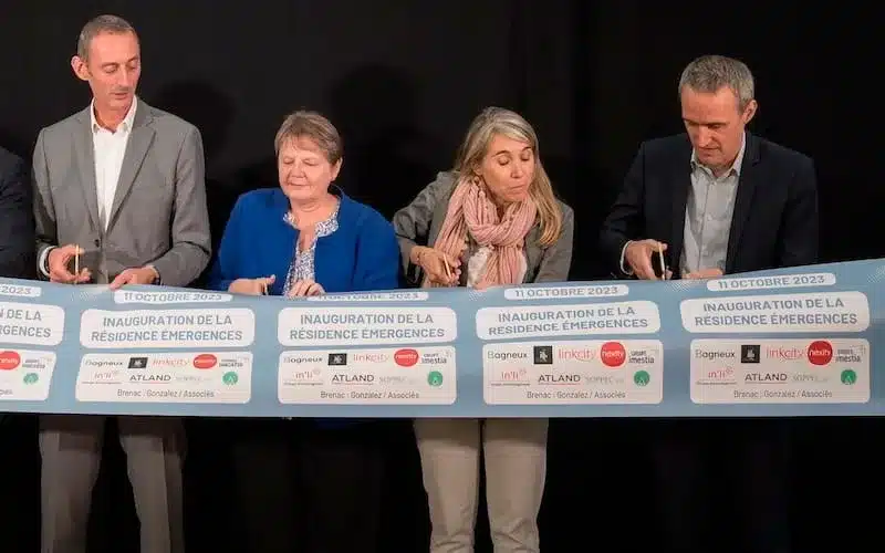agence événementielle bordeaux - inauguration entreprise coupe du ruban des officiels